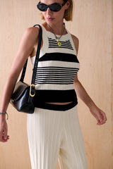 The Luma Cotton Knit Tank - Noir Stripe