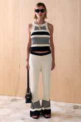 The Luma Cotton Knit Tank - Noir Stripe
