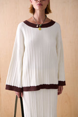 The Vale Cotton Knit Top - Latte