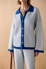 The Ebony Cotton Knit Cardigan - Mist