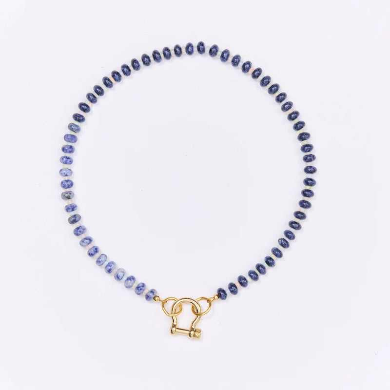 Spicy Dan Mac Necklace, sodalite beads
