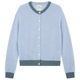 Jumper 1234 Lurex Trim Cardigan in Arctic Blue Multi