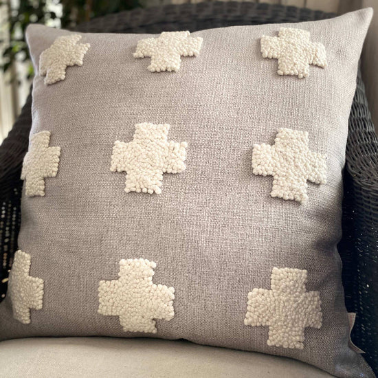Punch Needle Naturals Pillow - Crosses