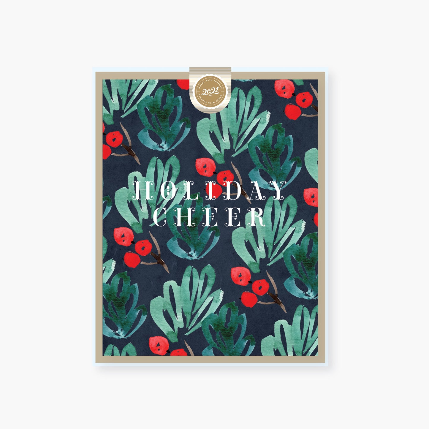 Holiday Cheer Bright Watercolors Holiday Card