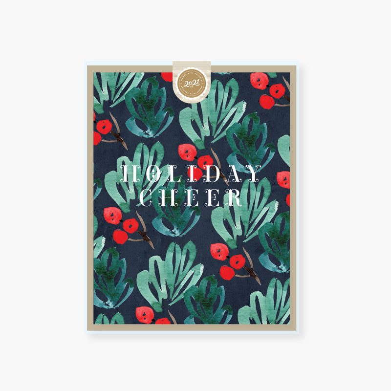 Holiday Cheer Bright Watercolors Holiday Card