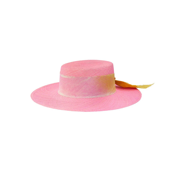 Artesano - Basque Wide Brim Hat - Candy Pink/Dyed Band