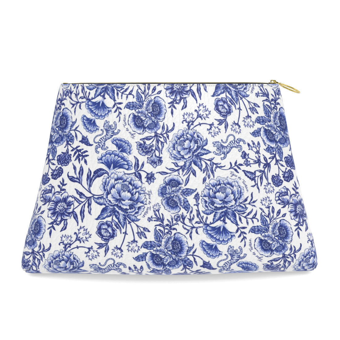 Roomy Leather Mahjong Tile Bag, CHINOISERIE BLEU