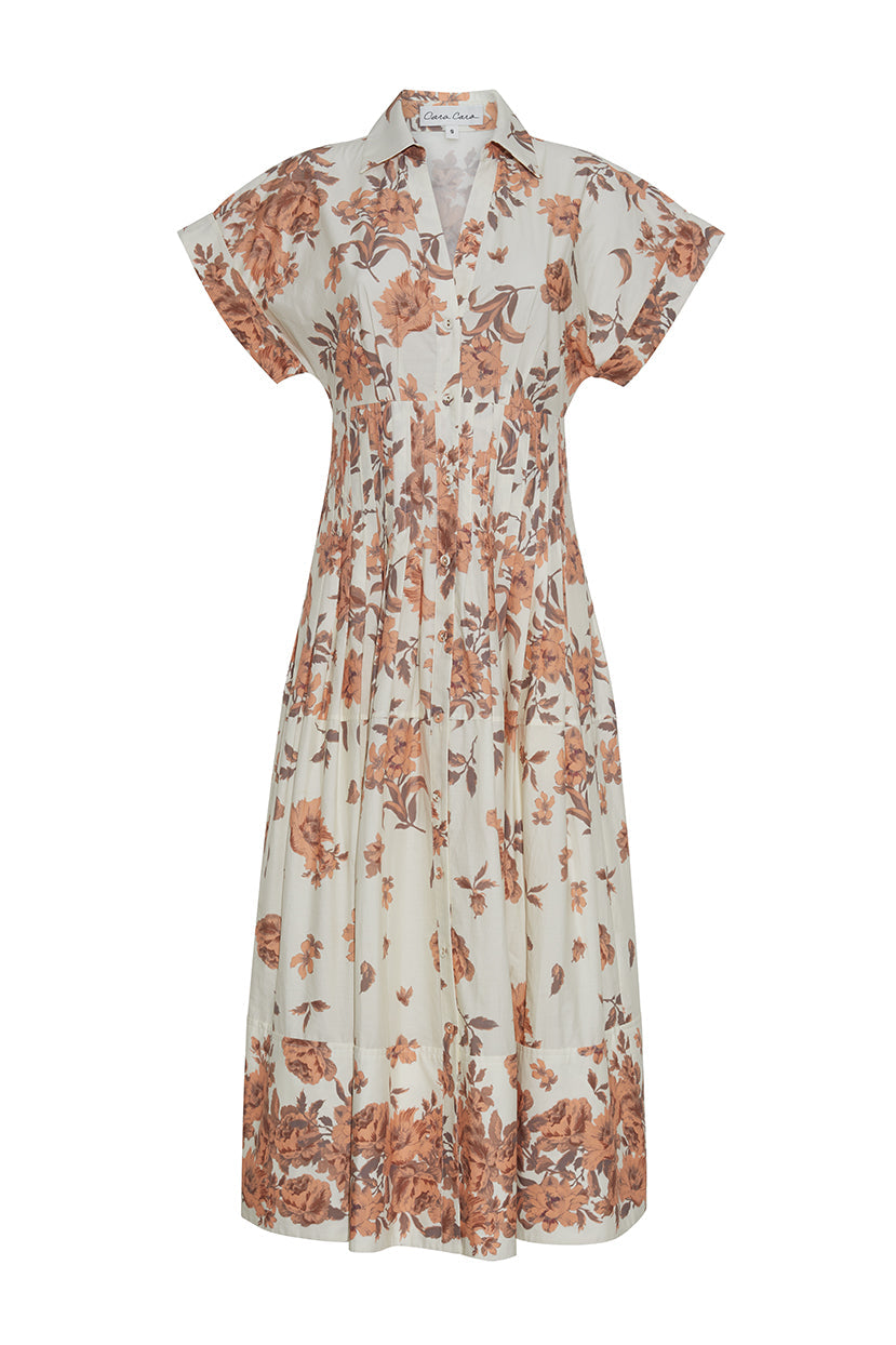 Cara Cara - Nash Midi Dress - Farfella Border Egret