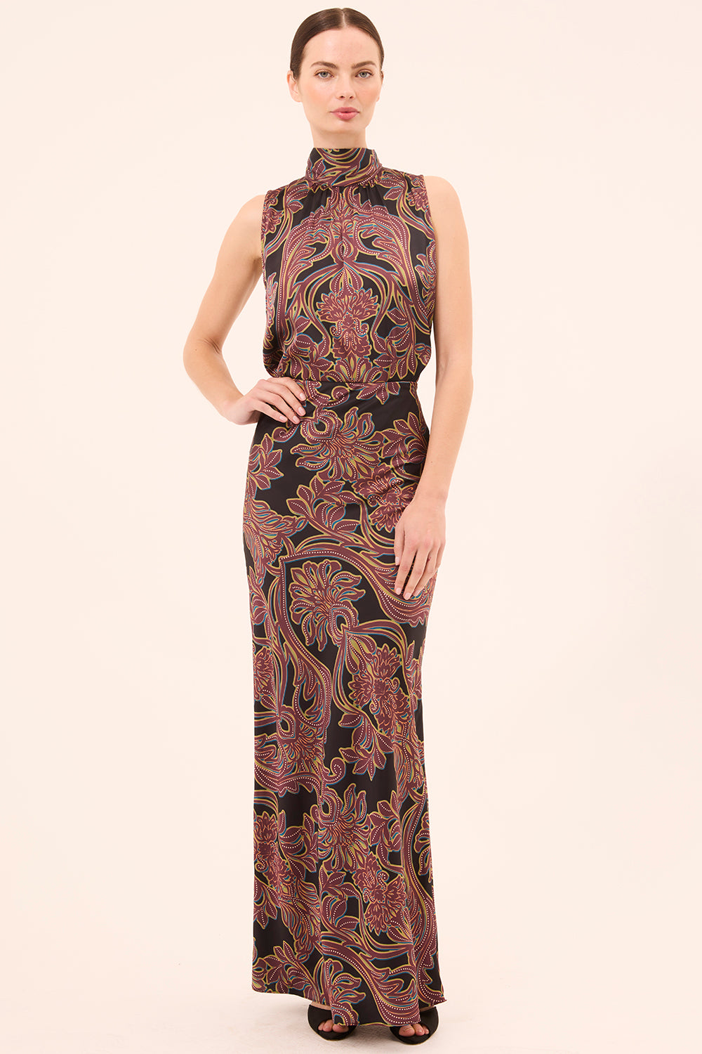 STUDDED FLORA SATIN
