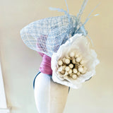 Cream, Periwinkle and Lilac Fascinator