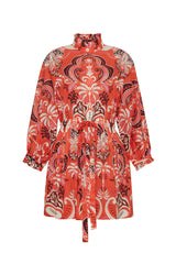 Cara Cara - Beatrice Mini Dress - Palm Pavillion Coral