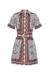 Cara Cara - Malena Mini Dress - Paisley Scarf Ivory