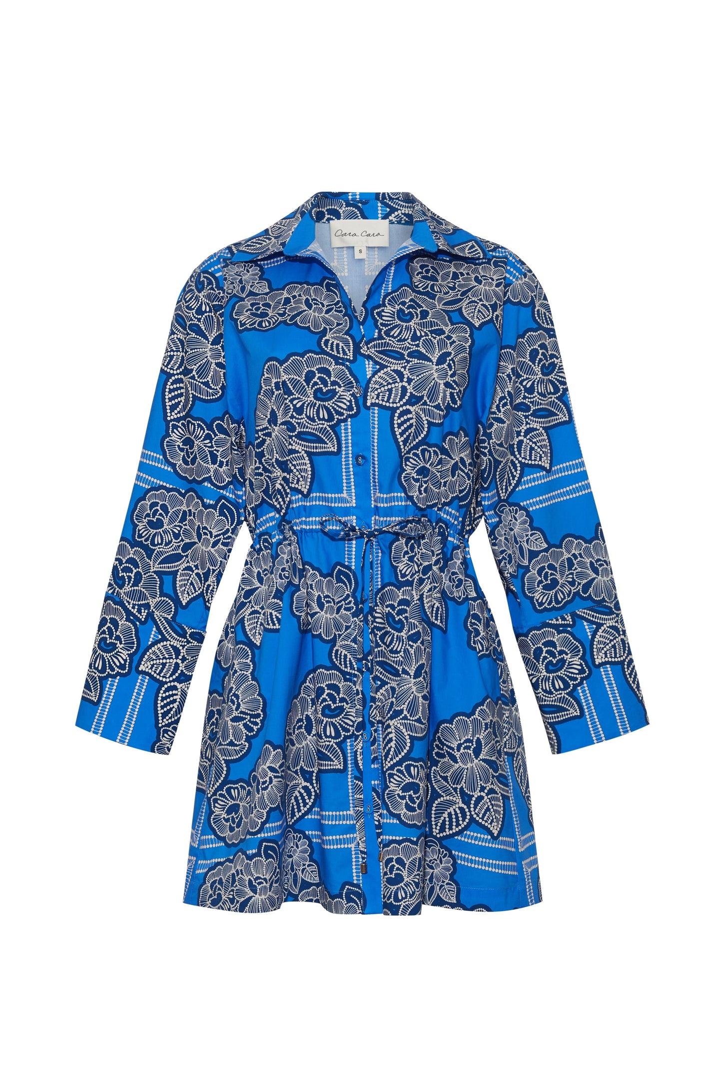 Cara Cara - Henry Dress - Carved Petals Cobalt