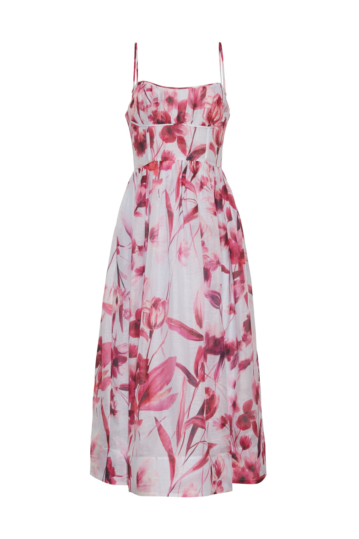 Cara Cara - Alba Midi Dress - Petal Sketch Light Blue