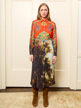 Lingua Franca - Molly Pleated Dress - Landscape Print