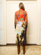 Lingua Franca - Molly Pleated Dress - Landscape Print
