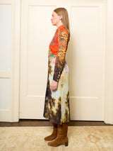 Lingua Franca - Molly Pleated Dress - Landscape Print