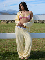 Soft Brushed Woven Pajama Top - Lemon Stripe