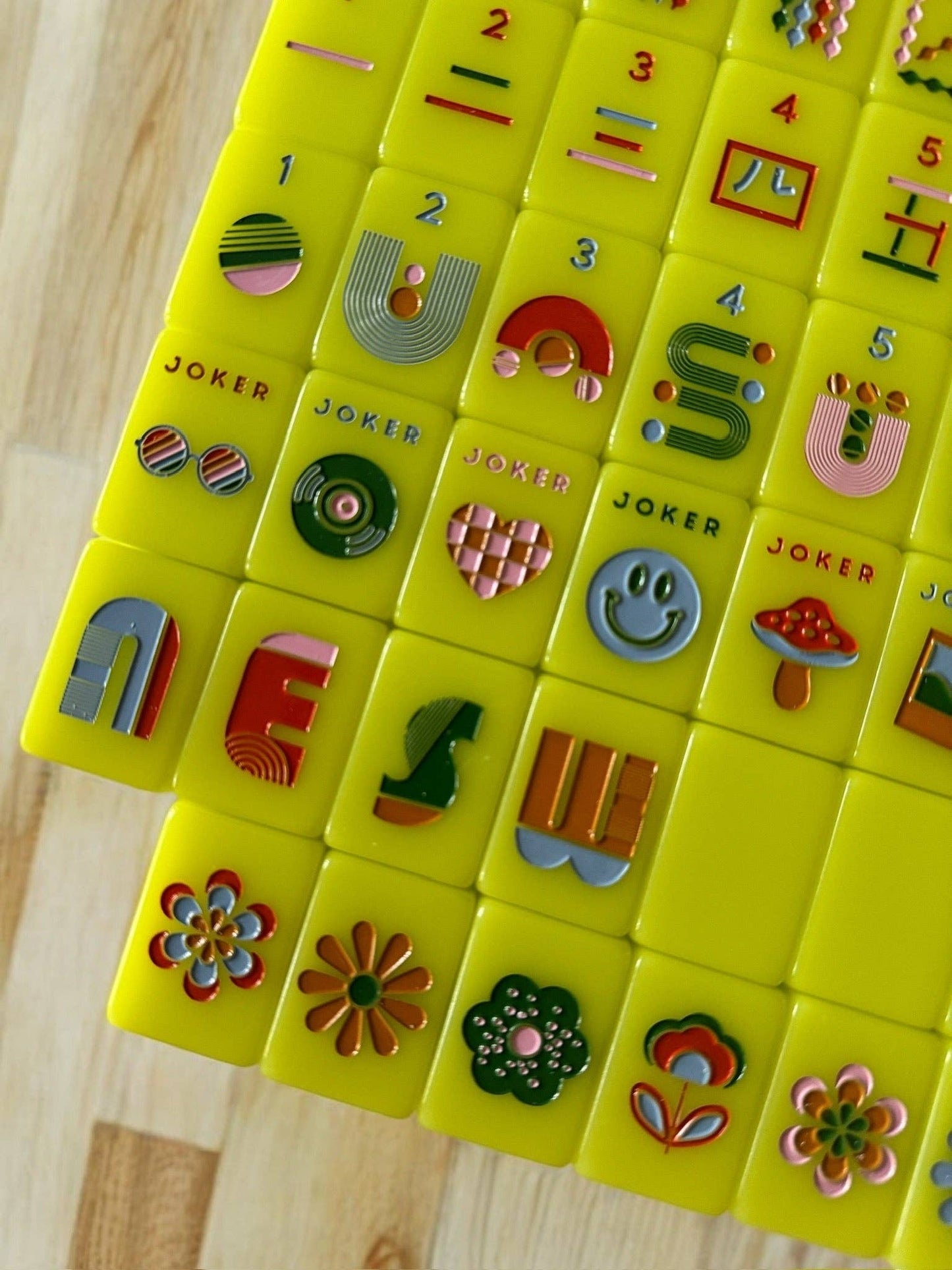 Peace Love Mahjong - Mod Tiles - Chartreuse