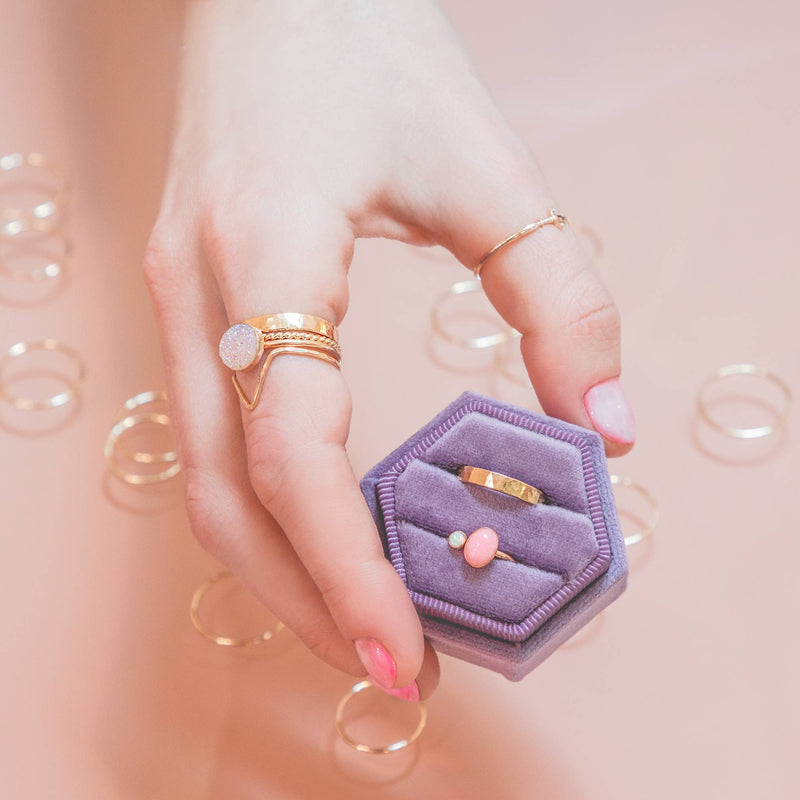 Mineral and Matter - White Druzy Cocktail Ring
