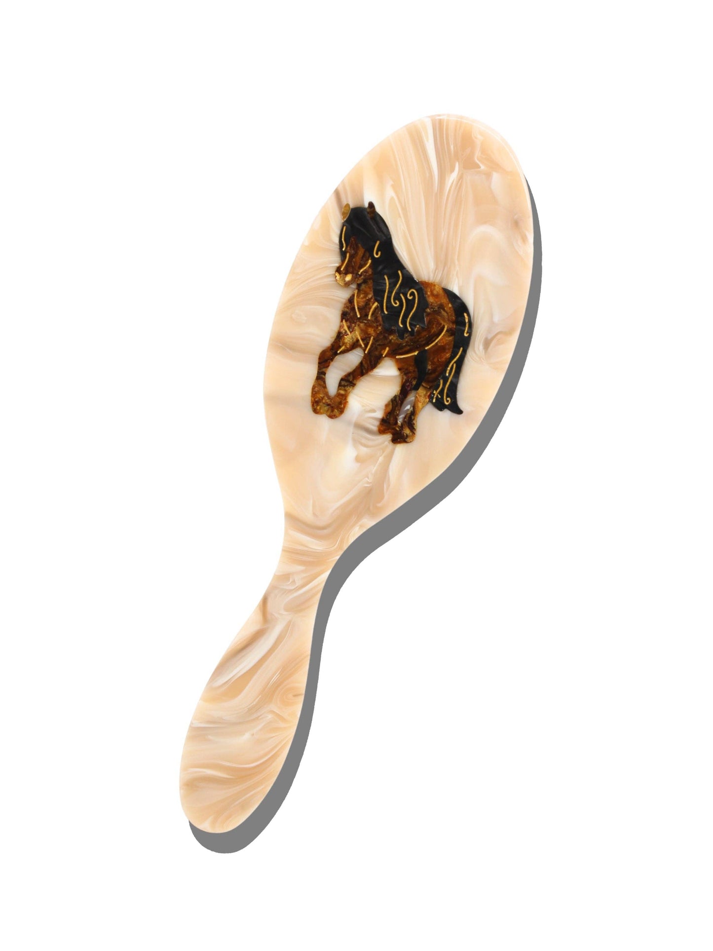 Hand-Painted Horse Brush