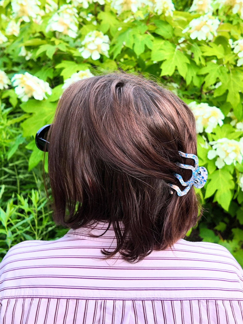 Solar Eclipse - Hand-Painted Mini Octopus Claw Hair Clip | Eco-Friendly