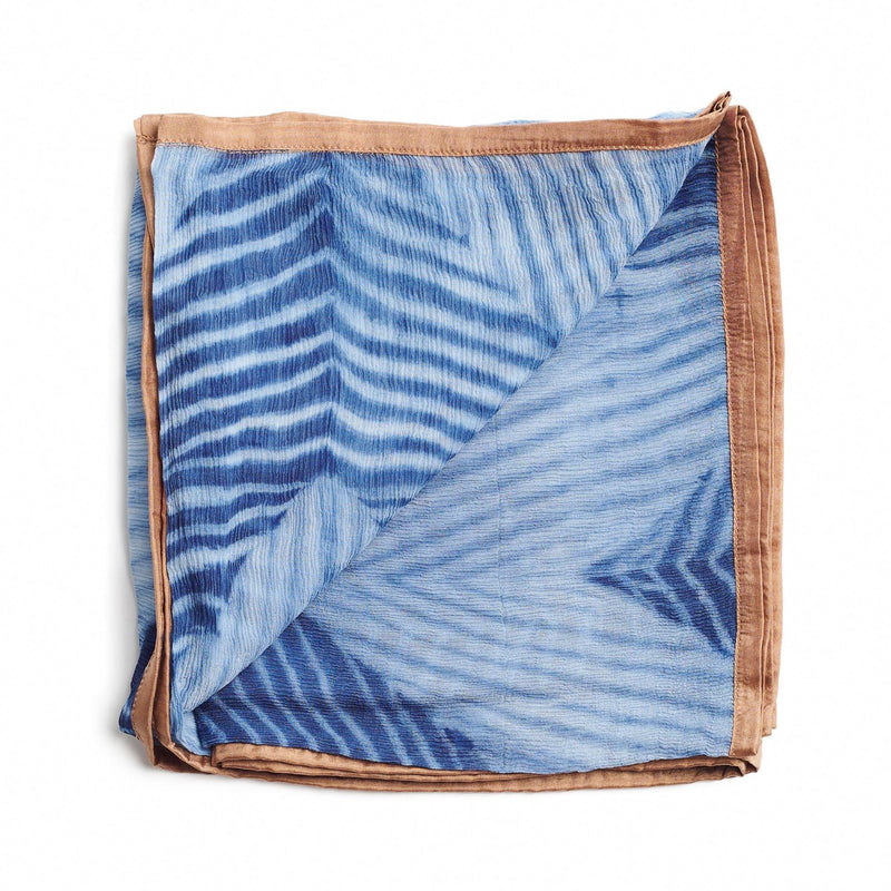 Samu Black Hand Crafted  Shibori Print Silk Chiffon Sqaure Scarf
