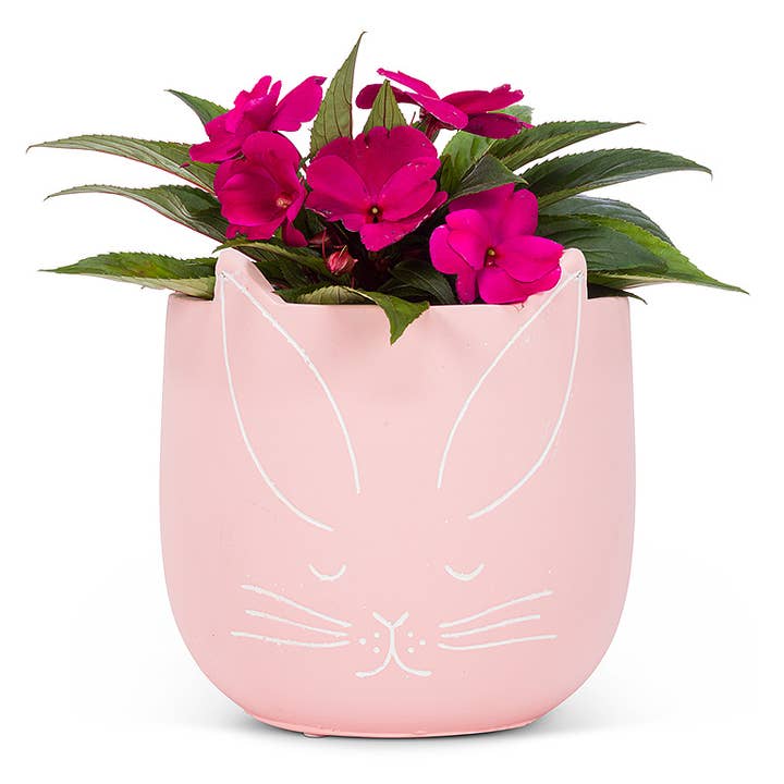 Large Pink Bunny Planter