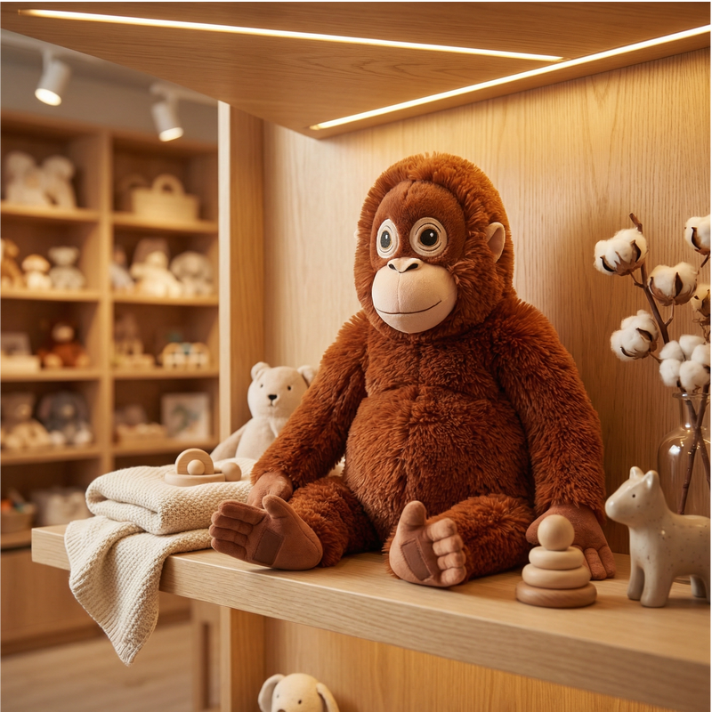 Punch Monkey Orangutan Plush - Huggable Stuffed Animal Toy