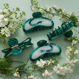 Jade Green Acetate Large Serpent Snake Hair Claw