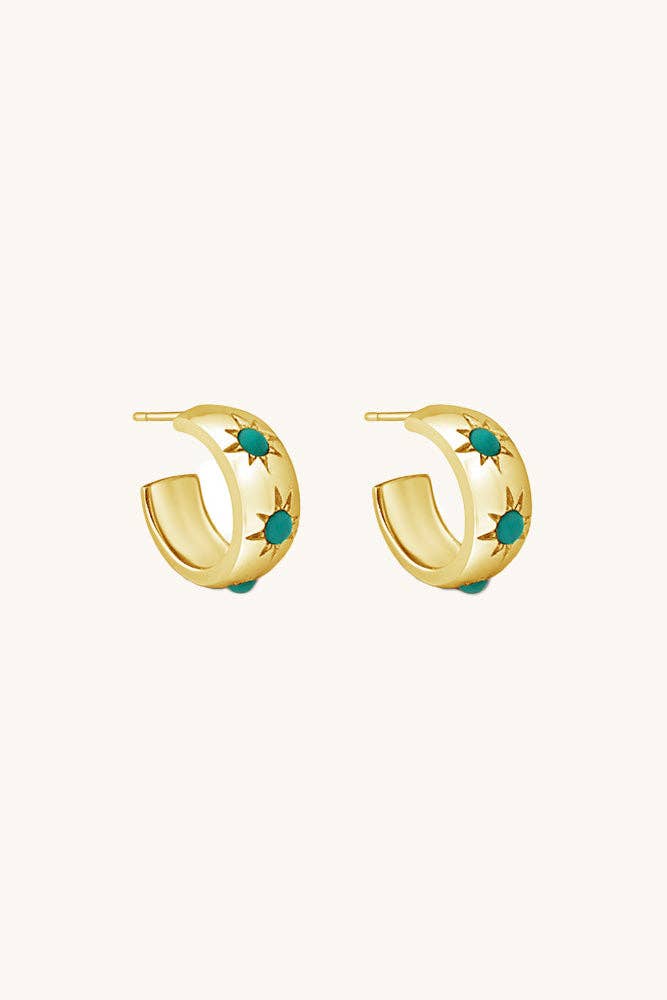 Eve Hoop Earrings - Turquoise