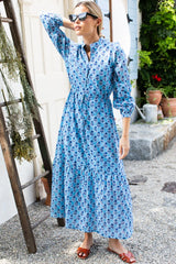 Frances 3 Dress in Little Marigolds Danube Organic