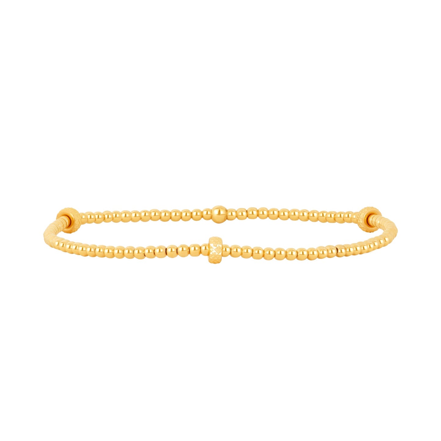 2MM Signature Bracelet with 14K Gold Rondelle Pattern