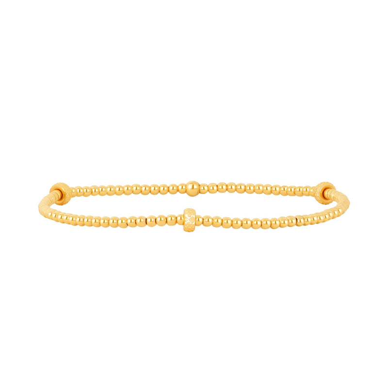 2MM Signature Bracelet with 14K Gold Rondelle Pattern