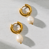 Ellie Vail - Melrose Mini Hoop Pearl Earring