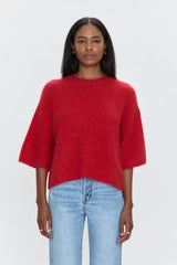 Pistola - Micah Short Sleeve Crewneck Sweater - Ruby