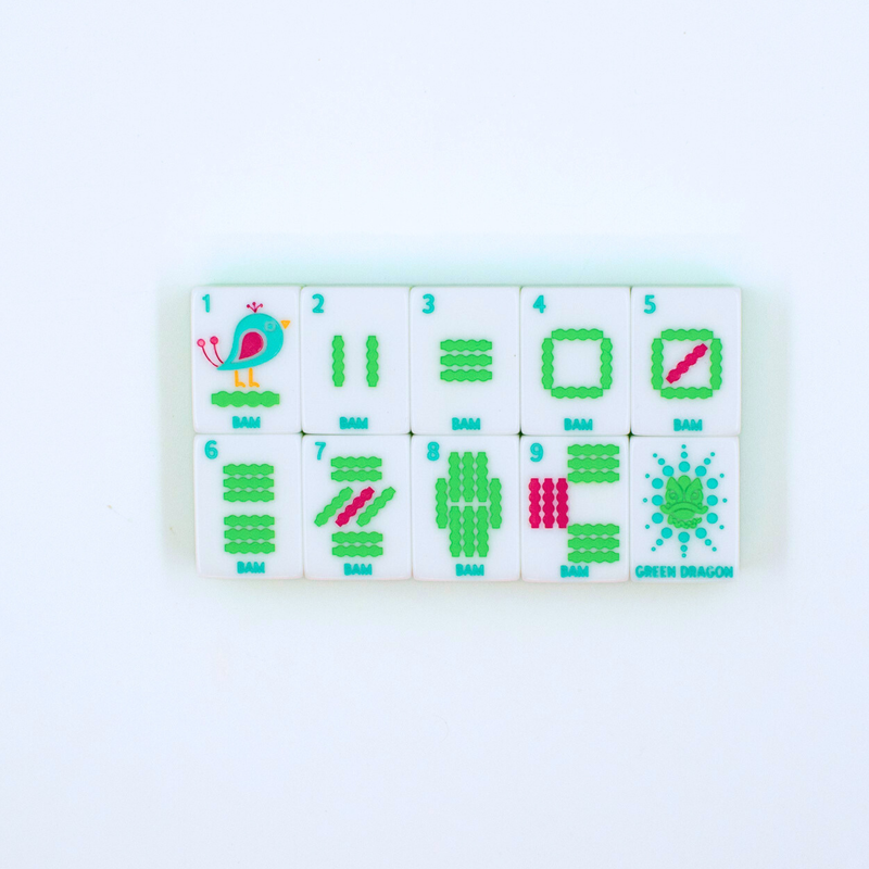 My Fair Mahjong - Crystal Confetti Lemon-Lime | Mahjong with a Sprinkle of Color and Joy | 1.25" x 0.9" x 0.7"