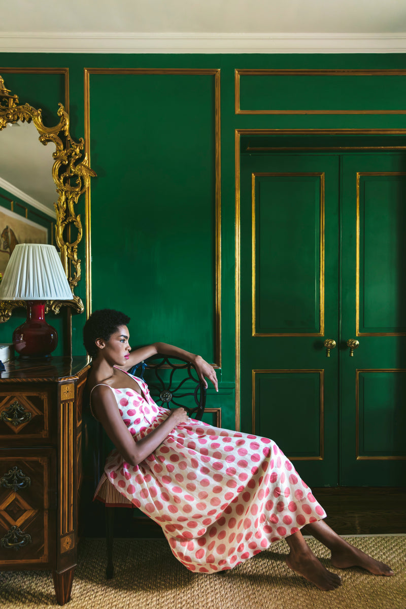 Cara Cara - Pero Midi Dress - Celeste Spot Pink