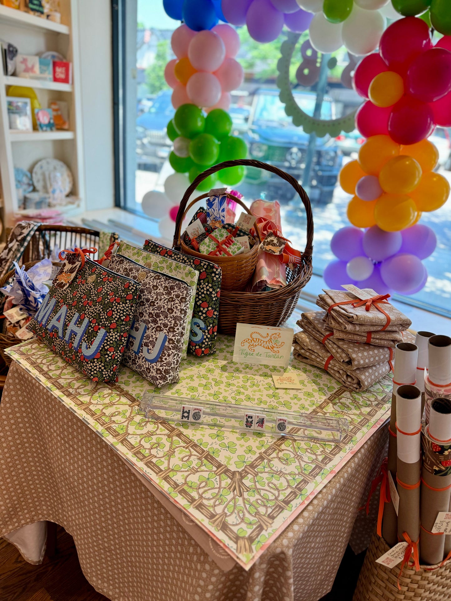 Roomy Leather Mahjong Tile Bag, MAHJ STRAWBERRY