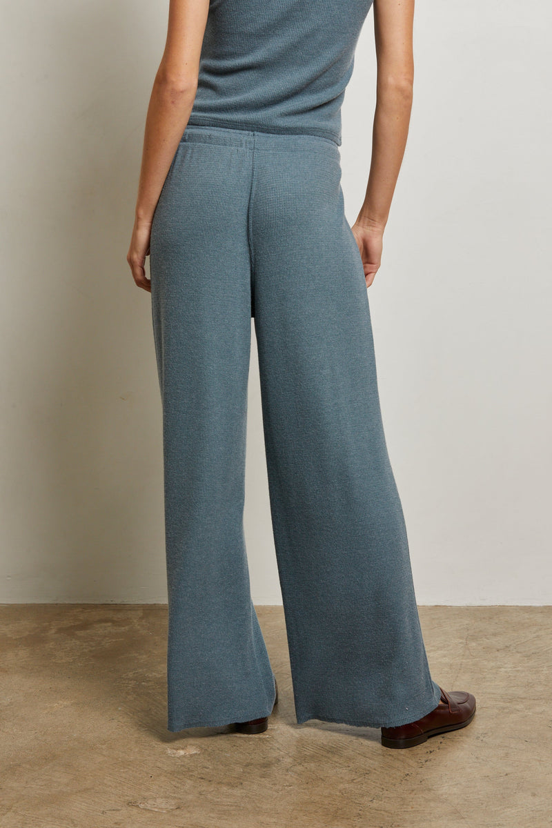 PerfectWhiteTee - Maddie Brushed Waffle Drawstring Pant - Slate