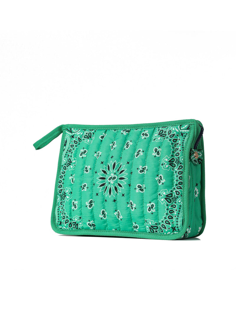Haute Shore - Bandana Print Pouch -Beau Kelly Green