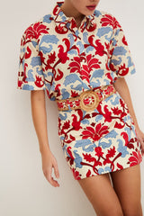 Cara Cara - Calvia Shirt - Fleur Crest Ivory