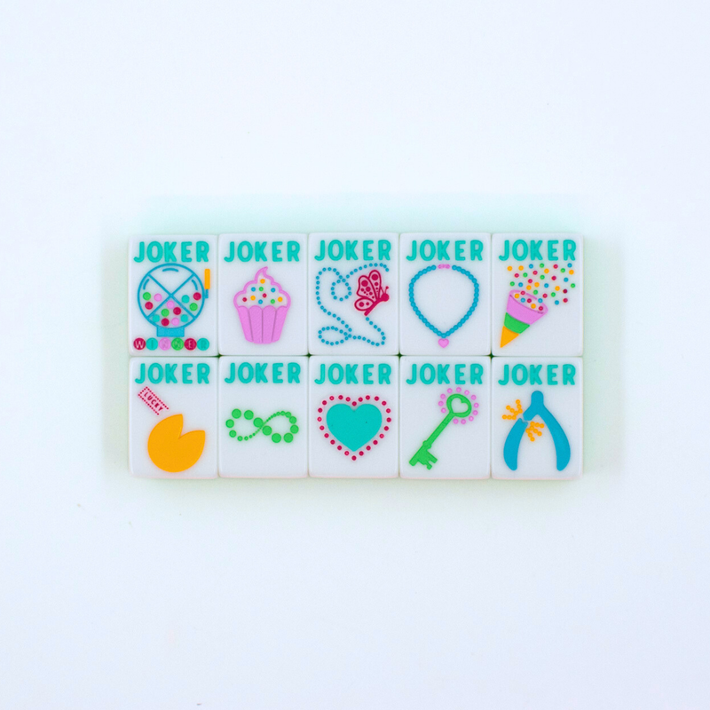 My Fair Mahjong - Crystal Confetti Lemon-Lime | Mahjong with a Sprinkle of Color and Joy | 1.25" x 0.9" x 0.7"