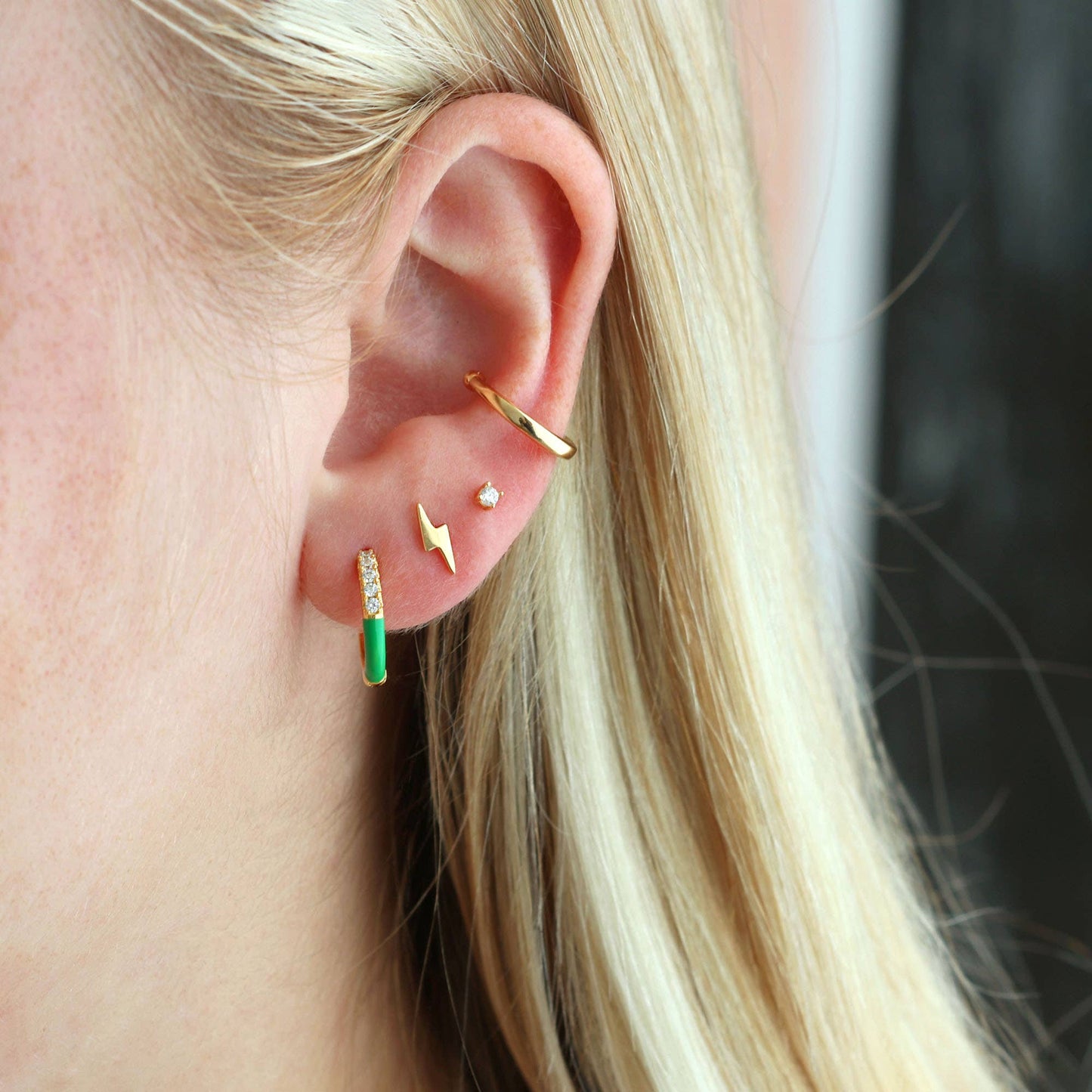Kris Nations - Lightning Bolt Stud Earrings