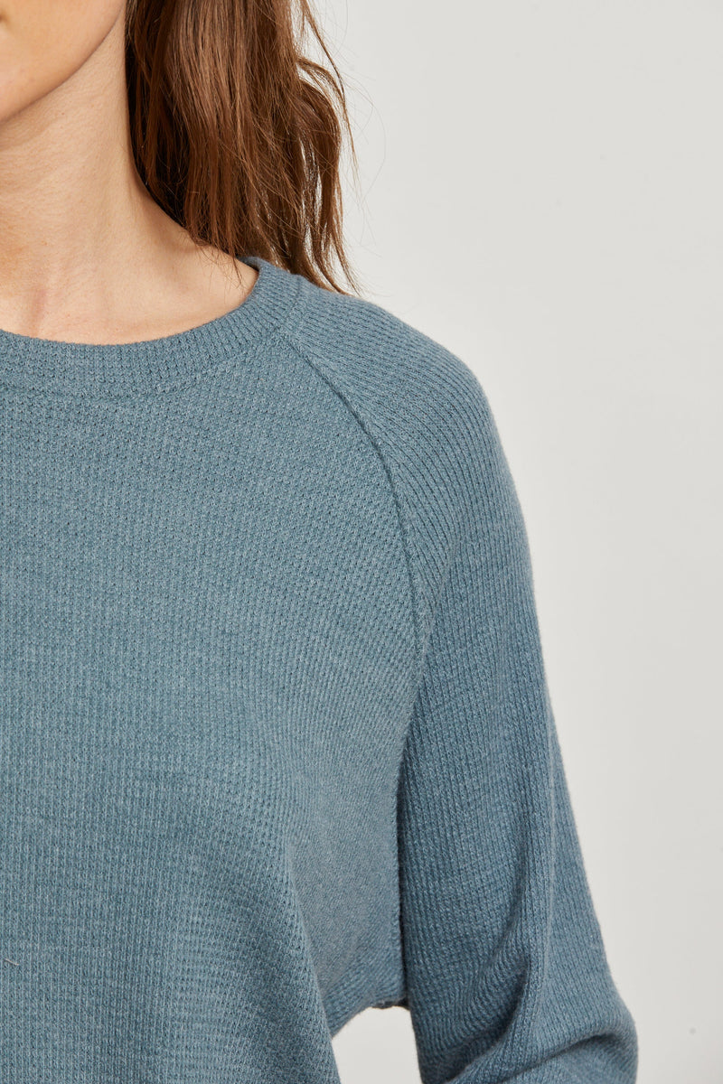 PerfectWhiteTee - Cooper Brushed Waffle Long Sleeve Crew - Slate
