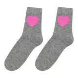Jumper 1234 Heart Socks in Mid Grey Diva Pink