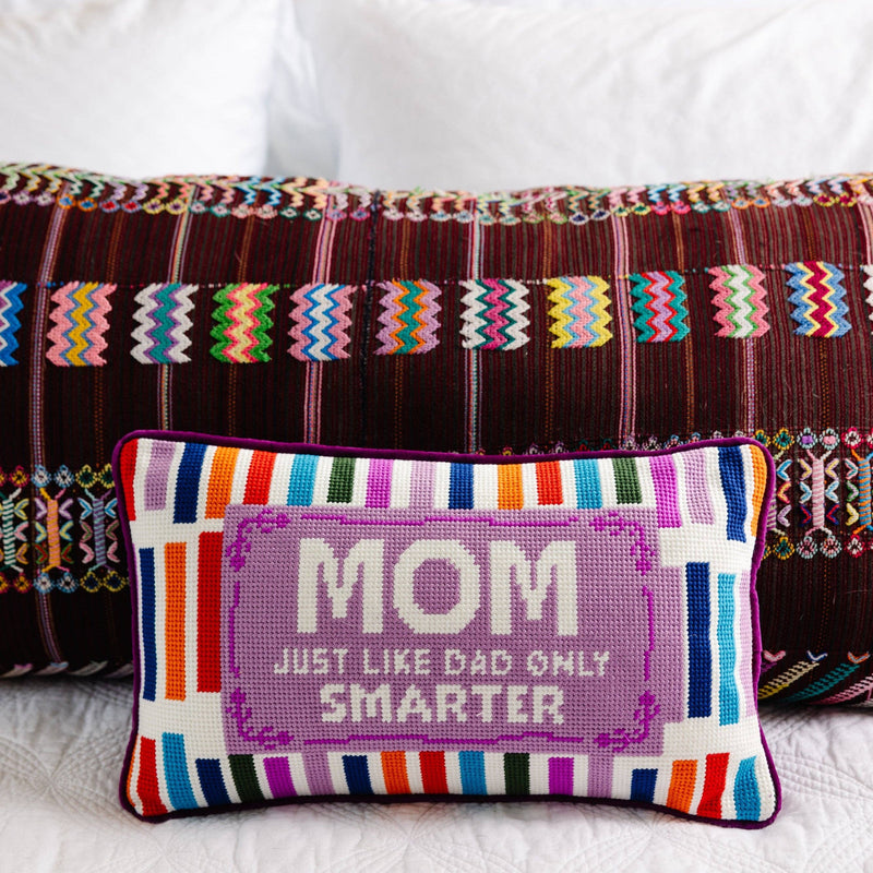 Furbish Studio - Mom Rules Needlepoint Pillow