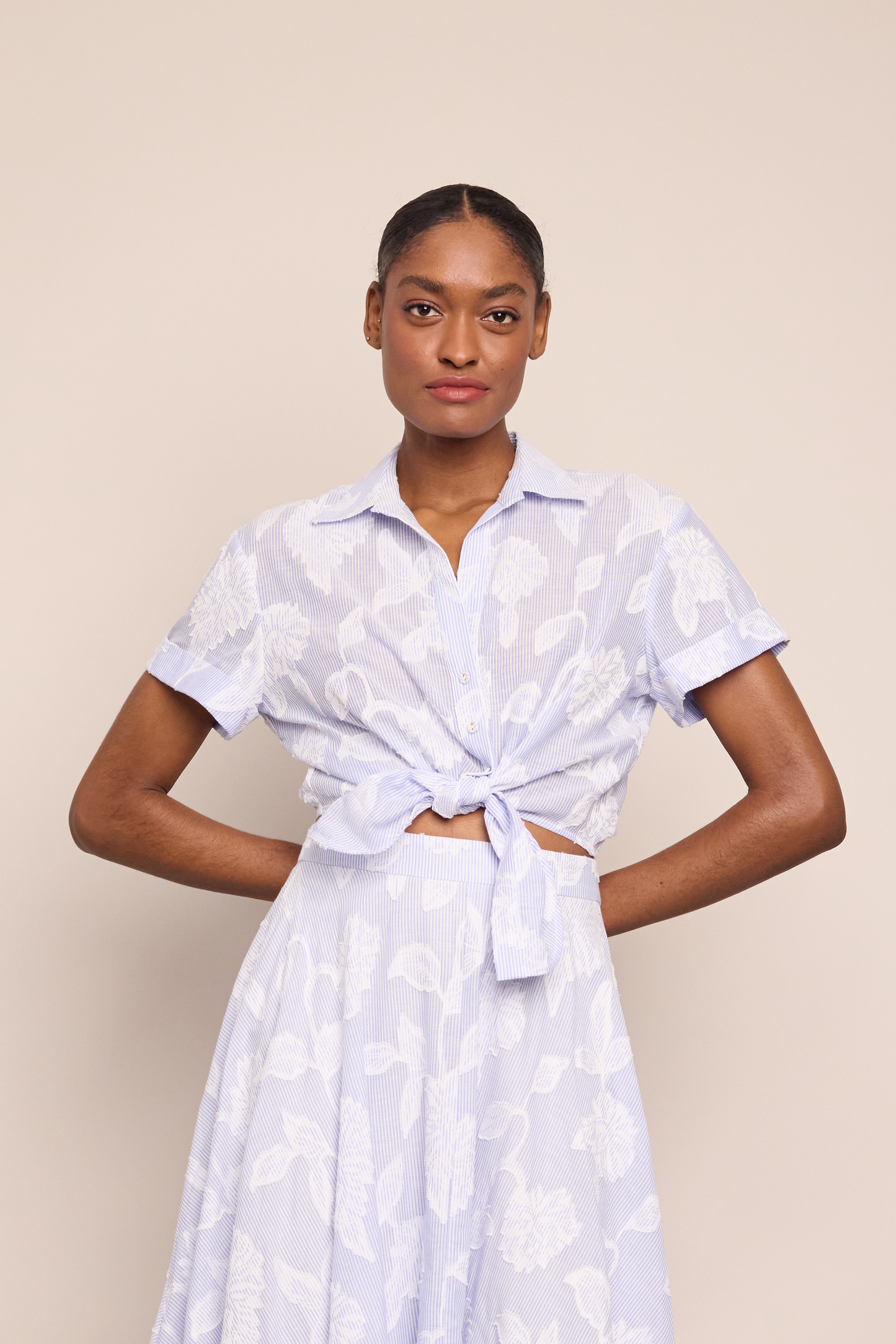 Cara Cara - Asbury Top - Floral Clip Jacquard
