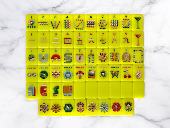 Peace Love Mahjong - Mod Tiles - Chartreuse
