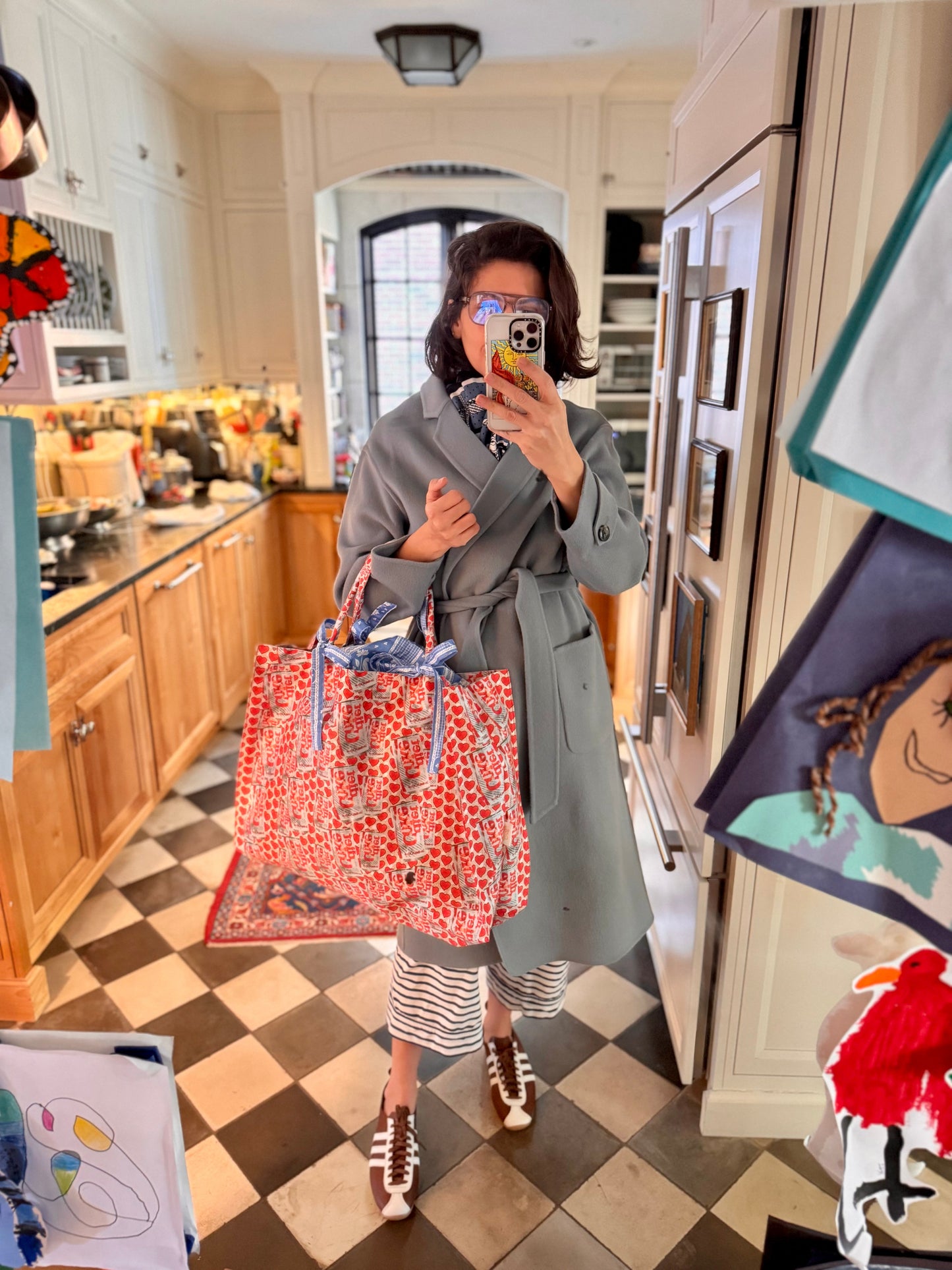 Jumbo Slouchy Denim Tote, Love Language